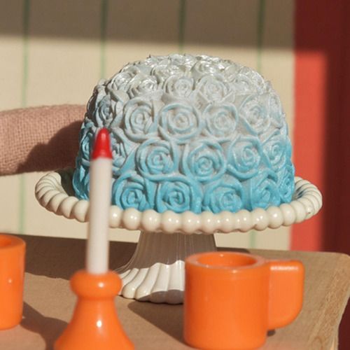 Juguete En Miniatura Para Postre, Pastel, Comida, Azul