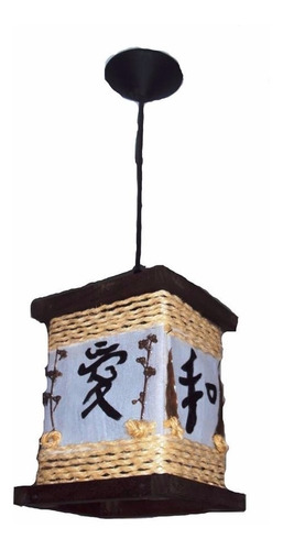 Lustre Oriental Rustico Ideograma Japonês Sala Frete Grátis