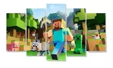 Quadro com moldura minecraft planet cube