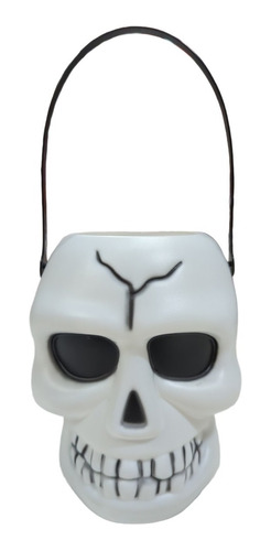 Caramelera Balde Craneo Calavera Con Luz Y Sonido Halloween 