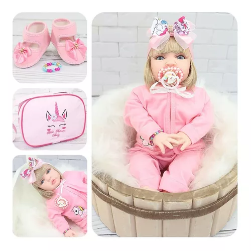 Boneca Bebê Reborn Princesa Realista Acompanha Acessórios - ShopJJ -  Brinquedos, Bebe Reborn e Utilidades