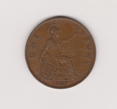 Moneda Inglaterra One Penny 1927 Muy Bueno +