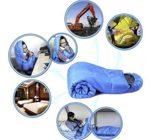 Imagen 1 de 9 de Bolsa De Dormir Sleeping Bag Termico Campamento Azul D3033