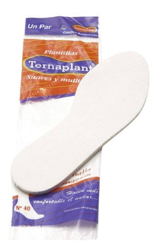 Plantilla Ternaplant De Toalla Sin Arco Calidad 34/46 Color Blanco Tamaño De La Plantilla 38