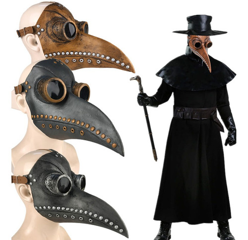 Plague Doctor Schnabel Pájaro Mascarilla De Látex Punk Cospl