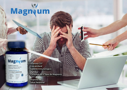 Magnesio Bisglicinato, Taurato, Treonato, Magnium 60 Caps. Sabor Sin sabor