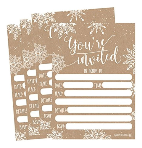 25 Copo De Nieve Invitaciones De Vacaciones De Navidad Invie