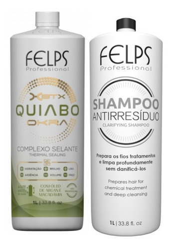 Felps Escova Progressiva De Quiabo Xbtx De Okra 2x1000ml