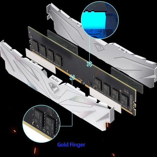 Memoria Ram Ddr4 Gamer Netac 2 X 16gb 3200 Branco 32 Gigas