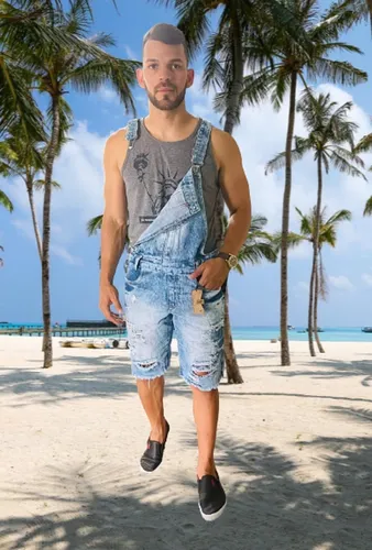 Roupa jardineira best sale masculina