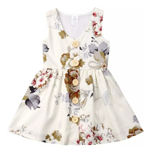 Ropa Niña Vestido Floral Sin Mangas