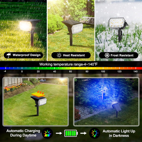 Luces Solares Que Cambian De Color Al Aire Libre, 59 Led Rgb