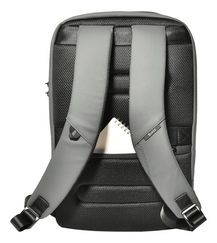 Mochila Impermeable Antirrobo Notebook Usb 24lt Burgo Atenas Color Gris Diseño de la tela Lisa