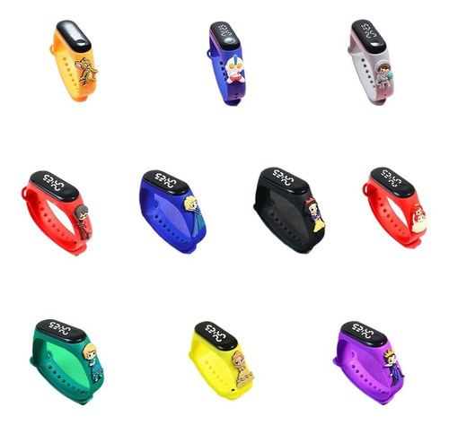 20 Piezas Reloj Infantil Led Reloj Dibujos Regalo Fiesta