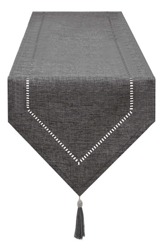 Llcuteshop Camino De Mesa Gris Lino De 12 X 86 Pulgadas, Dis