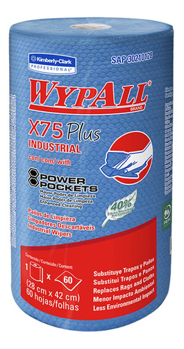 Rollo Wypall X75 Plus Industrial 42x28cm X 60 Un Kimberly