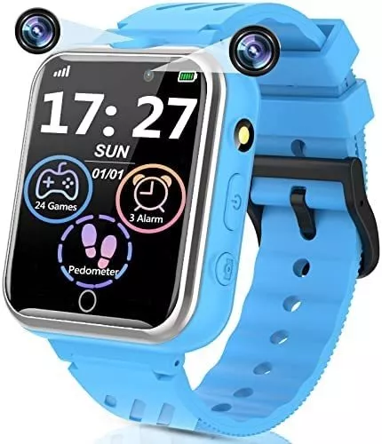 Reloj inteligente para niños, regalo para niñas de 6 a 12 años, 24 juegos  de rompecabezas, pantalla táctil HD, relojes para niños con MP3, música