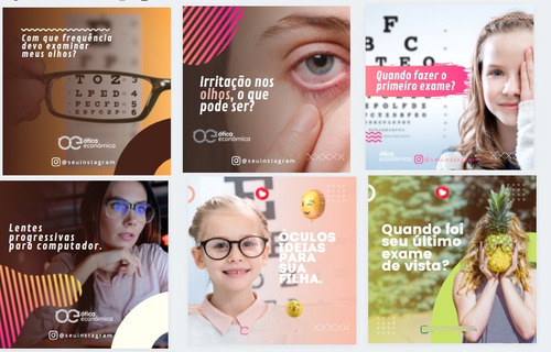 Artes Editáveis Canva Para Óticas - Design Redes Sociais