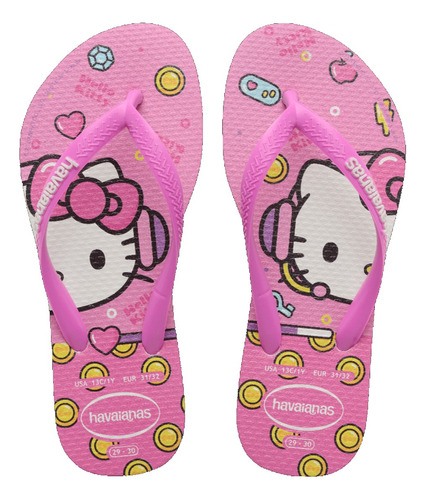 Chinelo Infantil Havaianas Kids Slim Hello Kitty Original