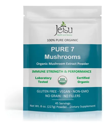 Jetsu Pure 7 Extracto De Hongo Orgánico En Polvo, Chaga, Cor