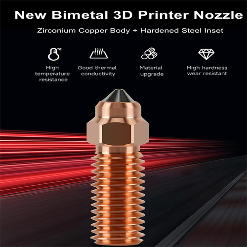 I3dp M743 Boquilla Bimetal Circonio Cromo Creality K1 0.4mm