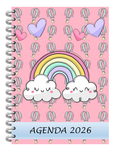 Kit Imprimible +24 Agendas Arco Iris Editables + Pdf A5,a4,