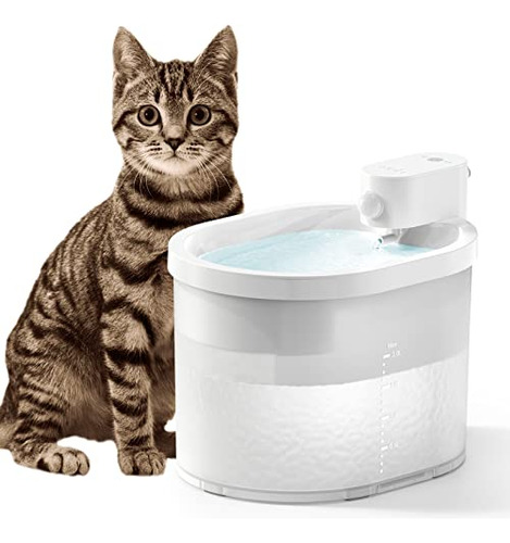 Cat Water Fountain, Wireless & Battery Operated 67oz/2l...