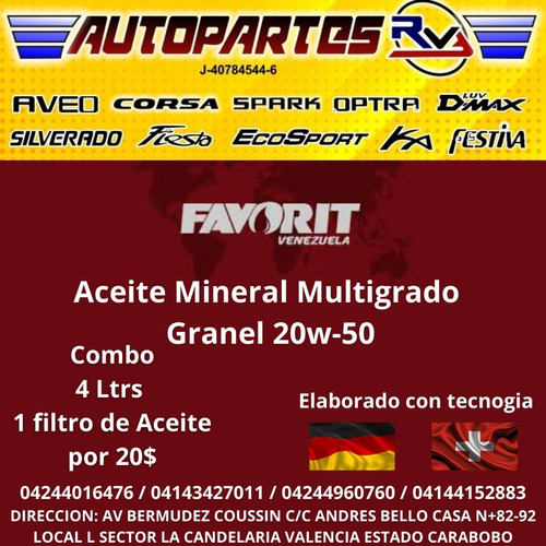 Aceite Mineral 20w50 A Granel 