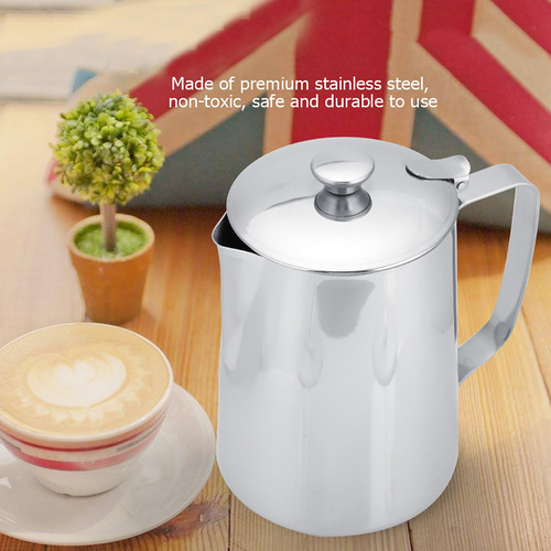 Taza De Acero Inoxidable Para Café Con Tapa Para Espumar Lec