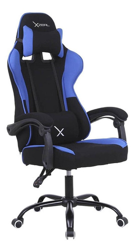 Imagen 2 de 8 de Silla de escritorio Xzeal XZ20 gamer ergonómica negra y azul