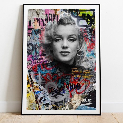 Cuadro Marilyn Monroe 50x70cm Marco + Lamina Arte Pintura 04