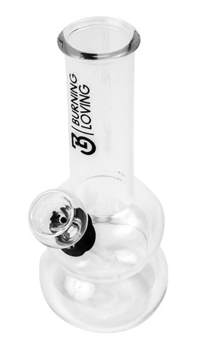 Glass Bong 14cm Clear Double Ring - Burning Loving