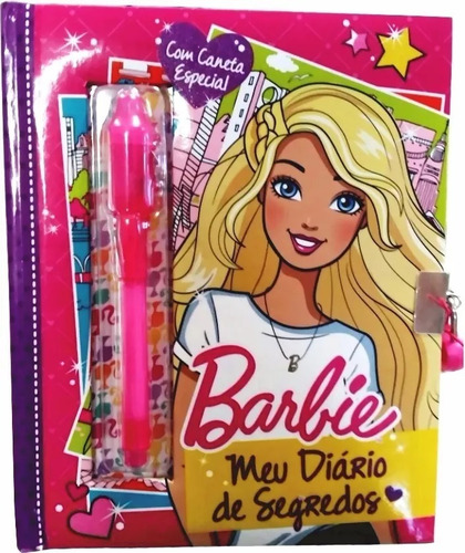 Imagem 1 de 4 de Meu Diário De Segredos Da Barbie C/ Caneta Mágica E Cadeado