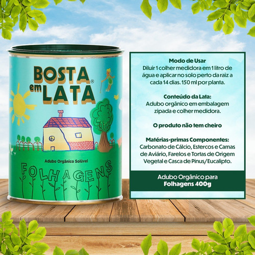 Imagem 2 de 2 de Fertilizante Orgânico Bosta Em Lata Folhagens - 400 G