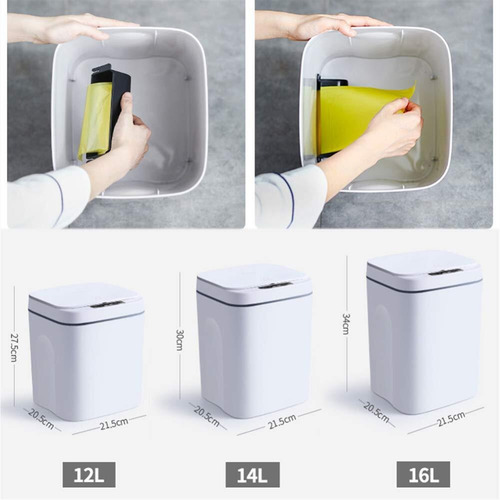 Cubo De Basura Automático, Bote Basura Automático Con Sensor