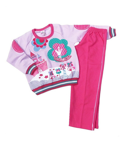 Kit 2 Conjunto Moletom Roupa Infantil Menina Frio Promoção  