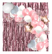 Comprar Kit Decoración Para Armar Arco Globos 57 Artículos Rosa Y Blanco Arco Globos