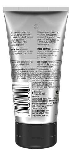 Limpiador Y Exfoliante Facial Olay Total Effects Citrus 150