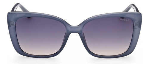 Óculos de sol exclusivos Guess 214 Gu7829, design gradiente com moldura de plástico cinza, lente de fumaça de acetato degradado, haste preta