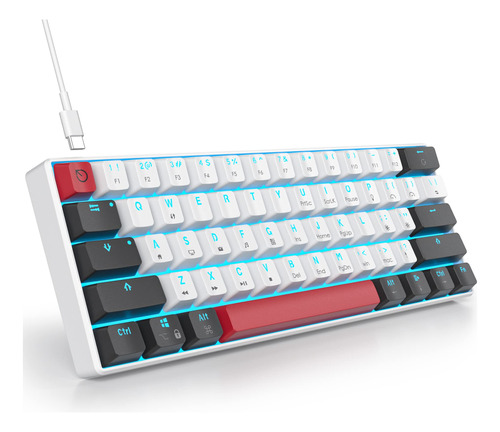 Ussixchare Teclado Mecanico 60% Mini Teclado Para Juegos 60