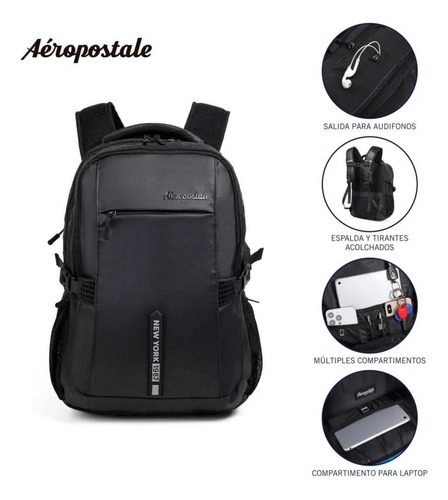 Mochila Aeropostale Compartimiento Lap Tablet Uni Viajes Negocios Universidad Preparatoria Acolchada