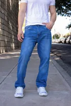 Comprar Jeans Recto Azul Intermedio Marca Cruzo Jeans Talles 38 A 48
