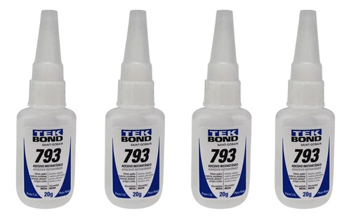 Kit de 4 adhesivos instantáneos Tekbond 793 Metals, madera y plástico
