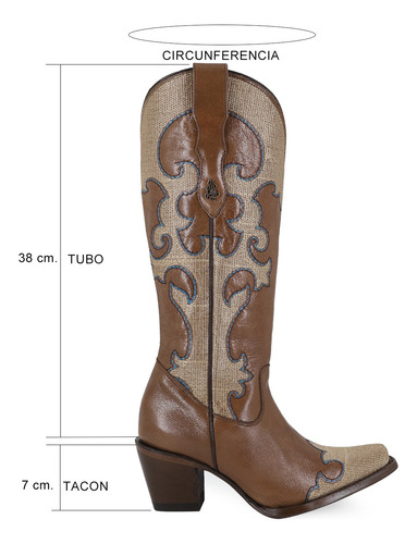 Bota Vaquera Para Dama Modelo Vittoria Piel Res Genuina