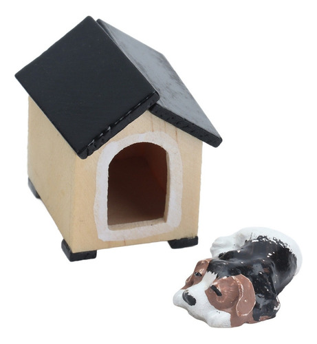 Dollhouse Animal Kennel Playset Perro Realista 1:12 Casa De