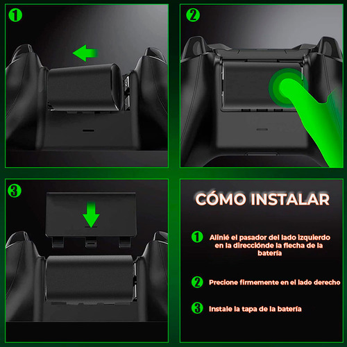 Batería Recargable Y Cargador Compatible Con Xbox Series X|s