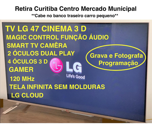 Tv47 LG Lb7000 Gamer Top Cinema 3 D Em Cuririba M. Municipal