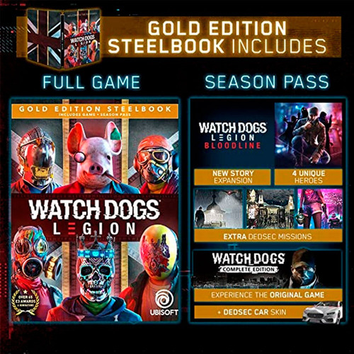 Imagen 2 de 10 de Watch Dogs Legion Steelbook Golden Edition Ps4 Juego Fisico