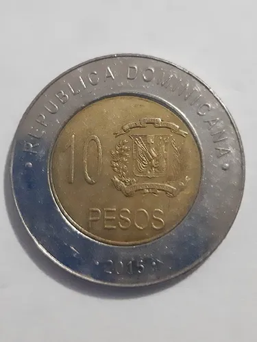 Moneda República Dominicana 10 Pesos 2015