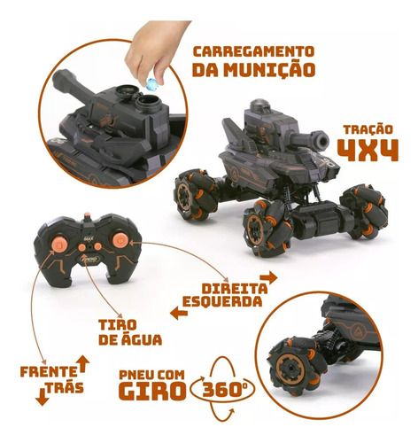 Cochecito Infantil Recargable Con Control Remoto Grande 4x4